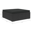 vidaXL 4 Piece Poly Rattan Large Lounge Set in Black