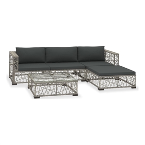 vidaXL 5 Piece Steel Lounge Set in Gray