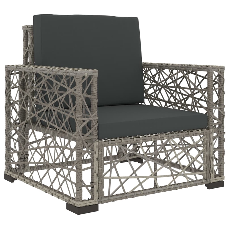 vidaXL 6 Piece Poly Rattan Garden Lounge Set in Gray