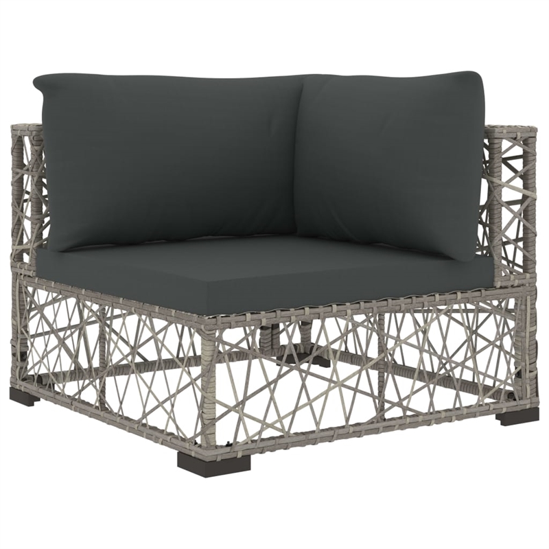 vidaXL 6 Piece Poly Rattan Garden Lounge Set in Gray