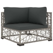 vidaXL 6 Piece Poly Rattan Garden Lounge Set in Gray