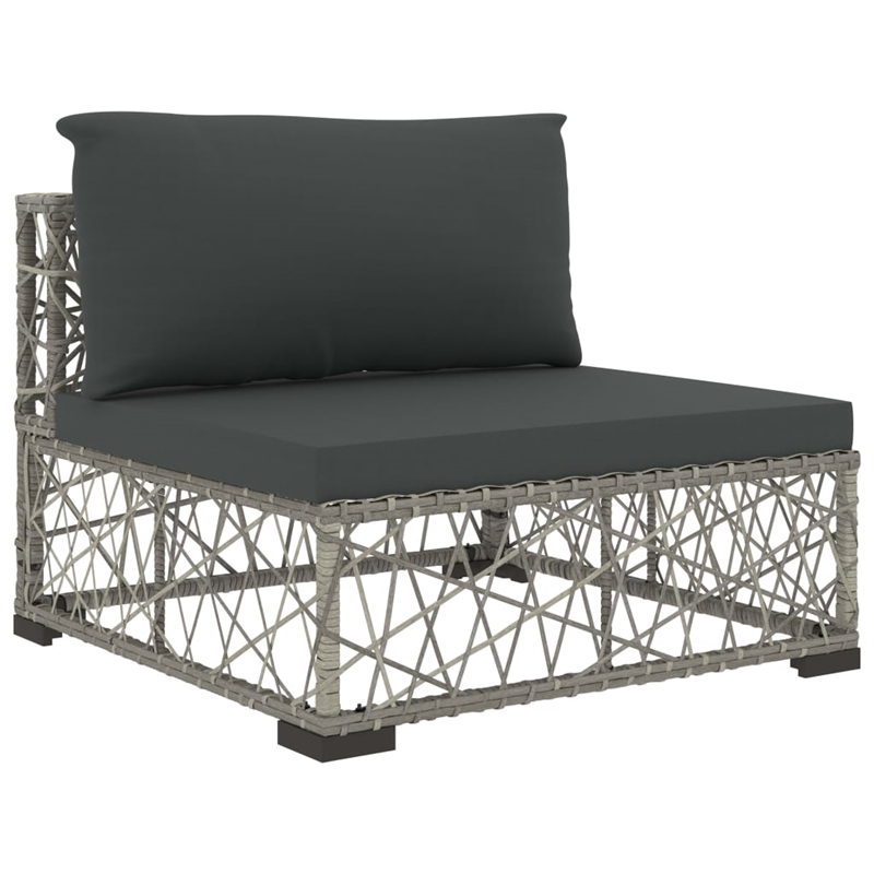 vidaXL 6 Piece Poly Rattan Garden Lounge Set in Gray