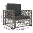 vidaXL 6 Piece Poly Rattan Garden Lounge Set in Gray