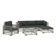 vidaXL 6 Piece Poly Rattan Garden Lounge Set in Gray