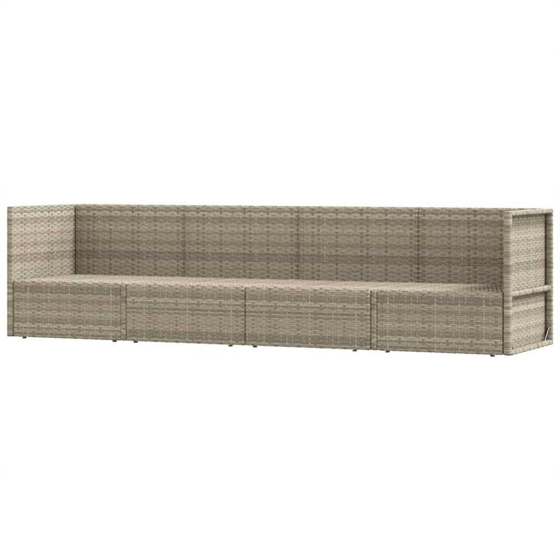 vidaXL Poly Rattan Large Garden Lounge Set in Gray
