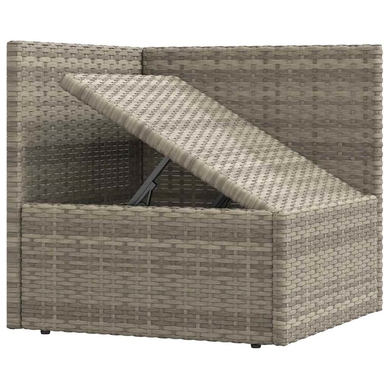 vidaXL Poly Rattan Large Garden Lounge Set in Gray