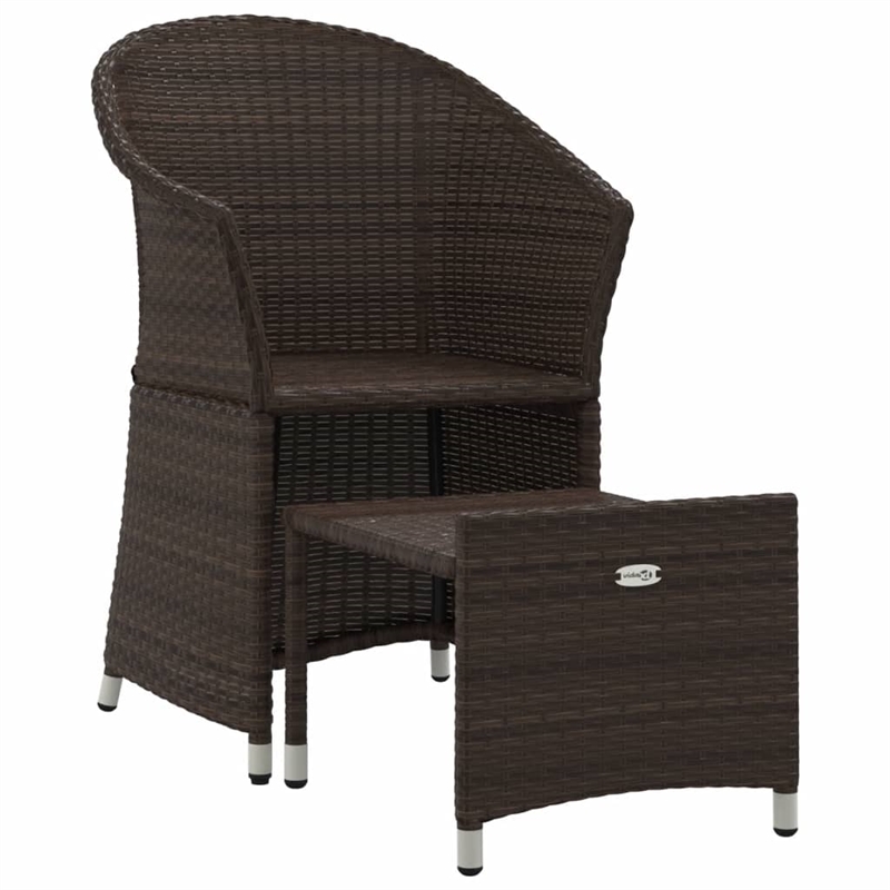 vidaXL Poly Rattan Lounge Set in White/Brown