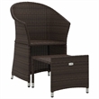 vidaXL Poly Rattan Lounge Set in White/Brown