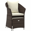 vidaXL Poly Rattan Lounge Set in White/Brown