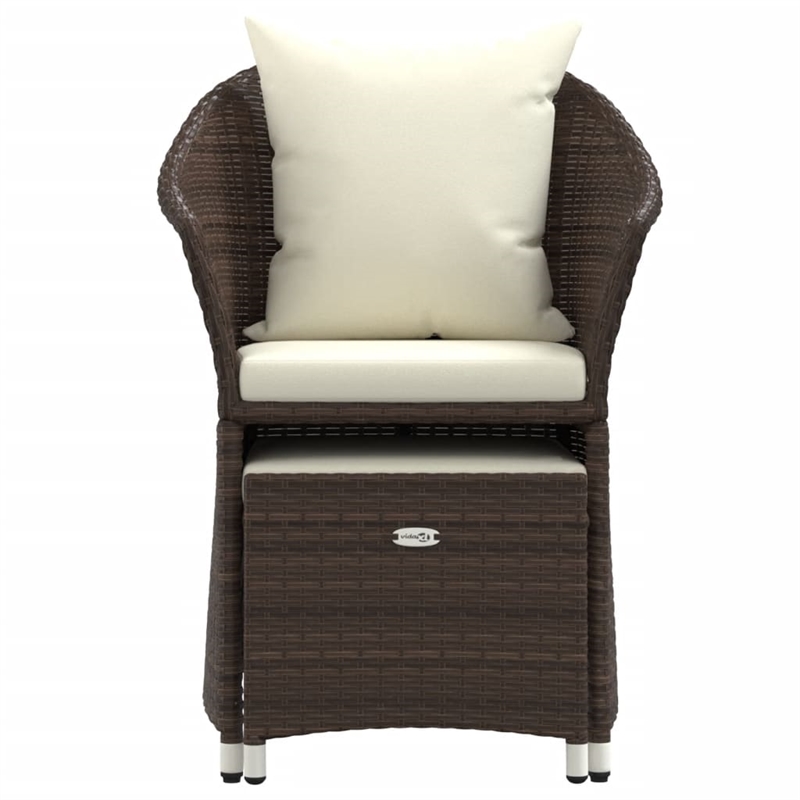 vidaXL Poly Rattan Lounge Set in White/Brown