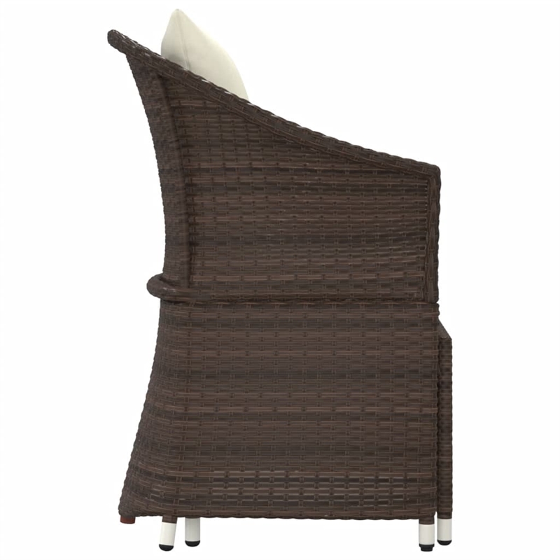 vidaXL Poly Rattan Lounge Set in White/Brown