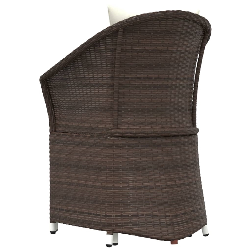 vidaXL Poly Rattan Lounge Set in White/Brown