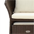vidaXL Poly Rattan Lounge Set in White/Brown
