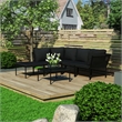 vidaXL 6 Piece Steel Garden Lounge Set in Black