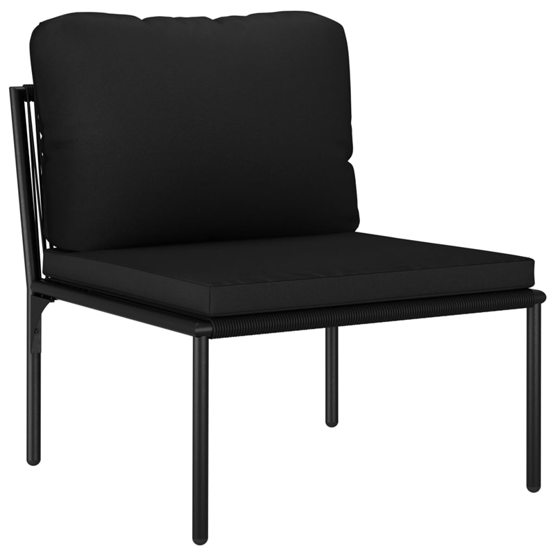 vidaXL 6 Piece Steel Garden Lounge Set in Black