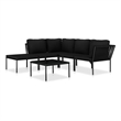 vidaXL 6 Piece Steel Garden Lounge Set in Black