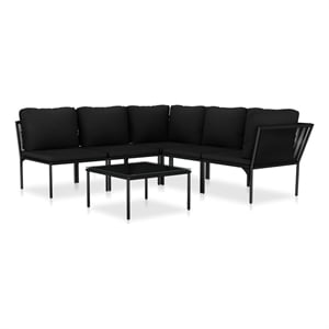 vidaXL Garden Lounge Set in Black/Anthracite