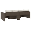 vidaXL Steel Garden Lounge Set in White/Brown/Cream