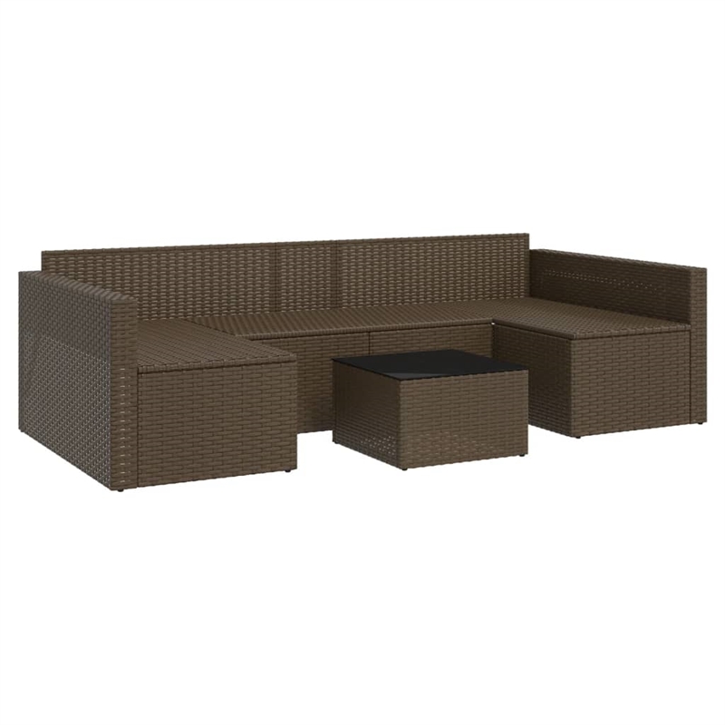vidaXL Steel Garden Lounge Set in White/Brown/Cream
