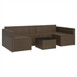 vidaXL Steel Garden Lounge Set in White/Brown/Cream