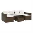 vidaXL Steel Garden Lounge Set in White/Brown/Cream
