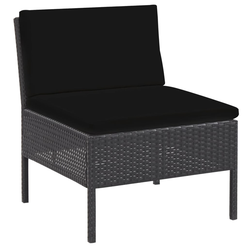 vidaXL 6 Piece Poly Rattan Garden Lounge Set in Black