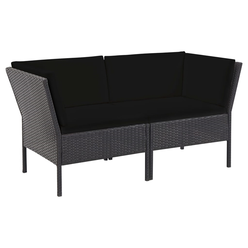 vidaXL 6 Piece Steel Garden Lounge Set in Black