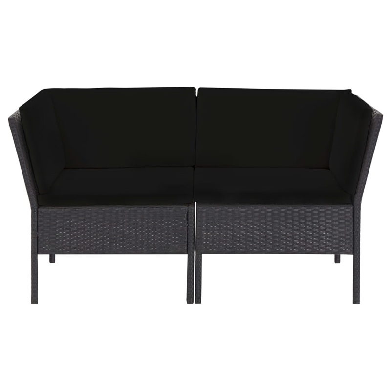 vidaXL 6 Piece Steel Garden Lounge Set in Black