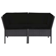vidaXL 6 Piece Steel Garden Lounge Set in Black
