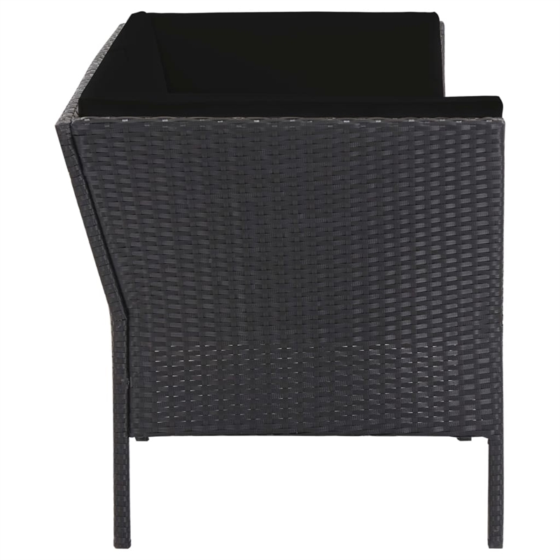 vidaXL 6 Piece Steel Garden Lounge Set in Black