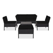 vidaXL 6 Piece Steel Garden Lounge Set in Black