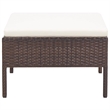 vidaXL 3 Piece Poly Rattan Garden Lounge Set in White/Brown/Cream