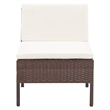 vidaXL 3 Piece Poly Rattan Garden Lounge Set in White/Brown/Cream