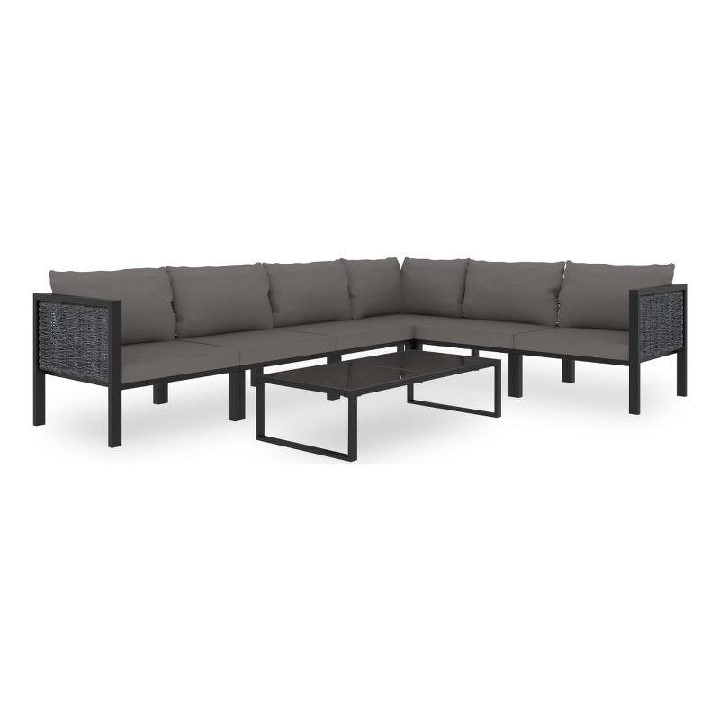 vidaXL 7 Piece Aluminum Garden Lounge Set in Anthracite
