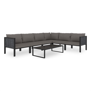 vidaXL 7 Piece Aluminum Garden Lounge Set in Anthracite
