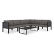 vidaXL 7 Piece Aluminum Garden Lounge Set in Anthracite