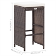 vidaXL 7 Piece Steel Bar Set in White/Brown/Cream