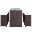 vidaXL 7 Piece Steel Bar Set in White/Brown/Cream
