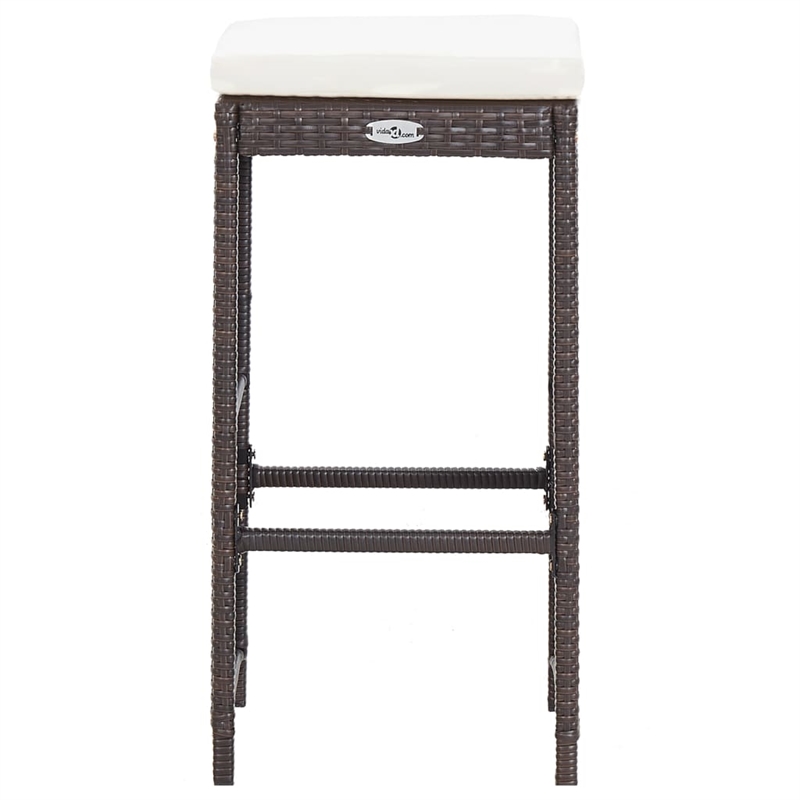 vidaXL 7 Piece Steel Bar Set in White/Brown/Cream