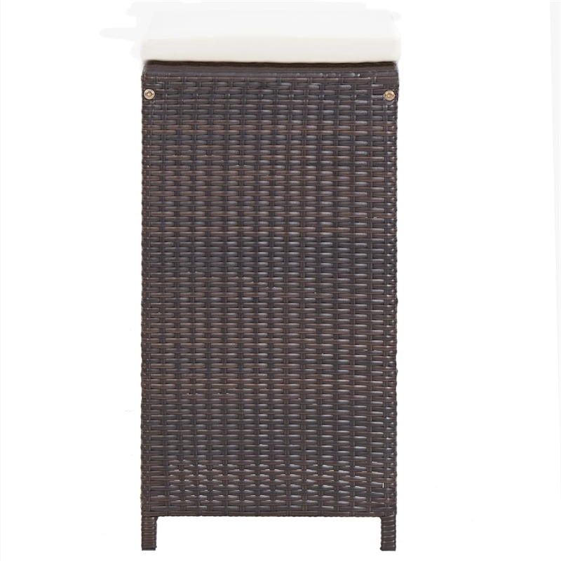 vidaXL 7 Piece Steel Bar Set in White/Brown/Cream