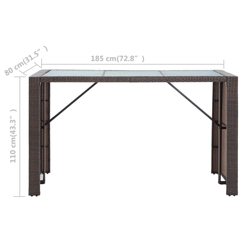 vidaXL 7 Piece Steel Bar Set in White/Brown/Cream