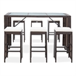 vidaXL 7 Piece Steel Bar Set in White/Brown/Cream