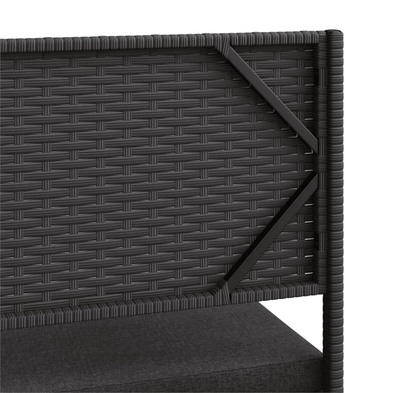 vidaXL Poly Rattan Small Sofa in Black