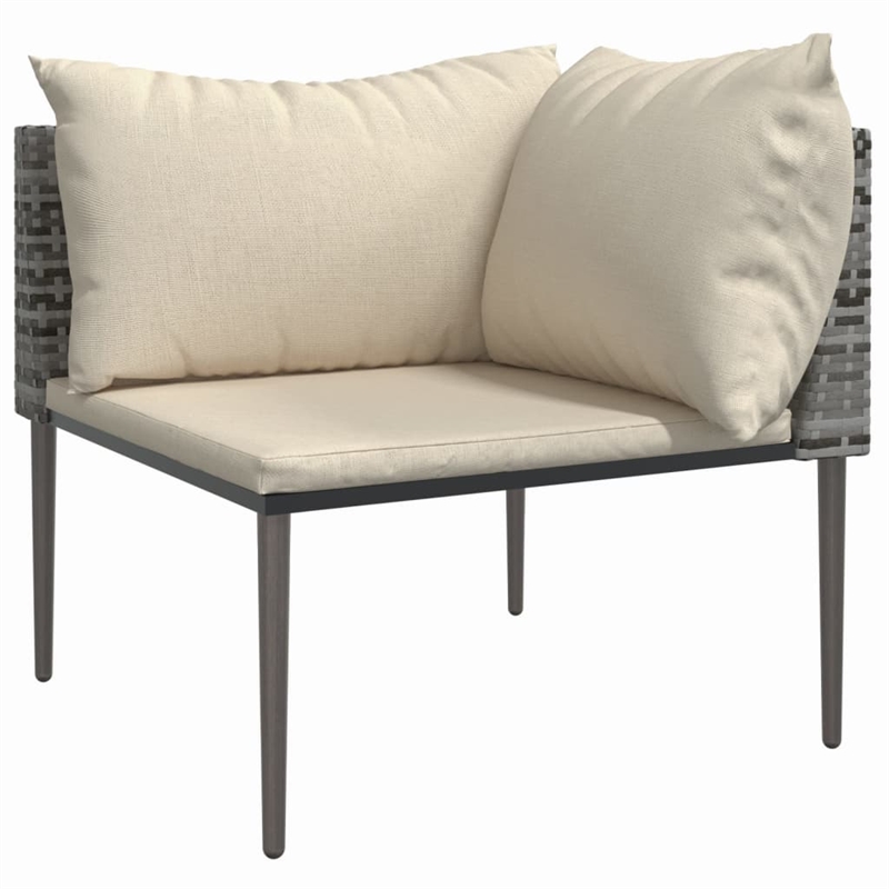 vidaXL 3 Piece Steel Medium Garden Lounge Set in Gray