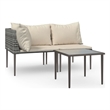 vidaXL 3 Piece Steel Medium Garden Lounge Set in Gray
