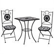 vidaXL Steel Bistro Set in Black/White