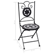 vidaXL Steel Bistro Set in Black/White