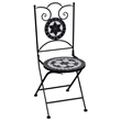 vidaXL Steel Bistro Set in Black/White