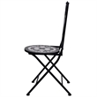 vidaXL Steel Bistro Set in Black/White