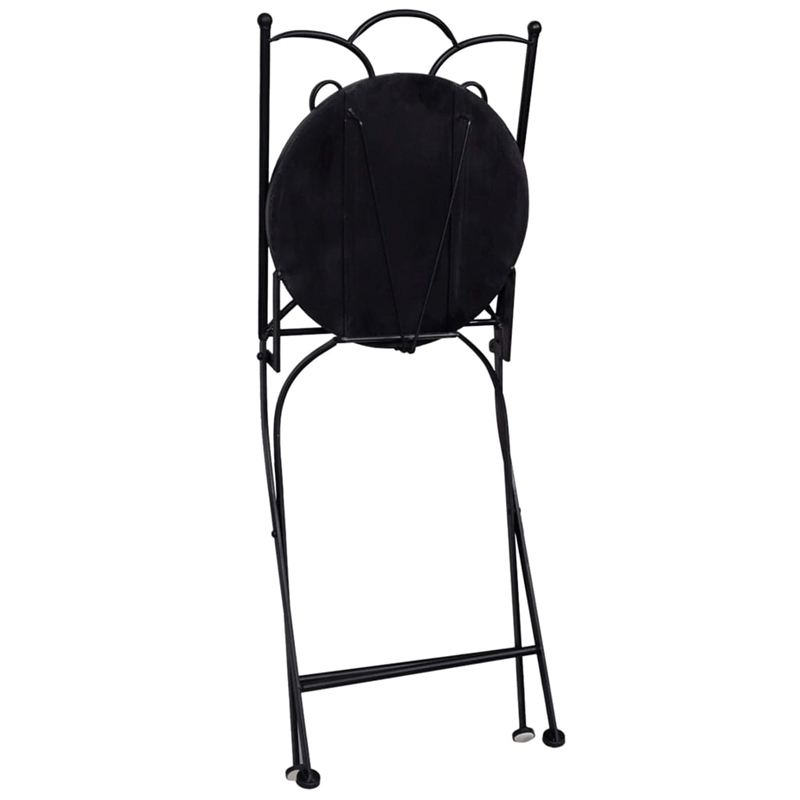 vidaXL Steel Bistro Set in Black/White